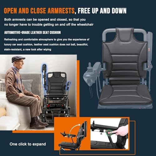 Ultra Lightweight Foldable Electric Wheelchair for Adults, 13 kg Portable Power Chair, 19 km Range