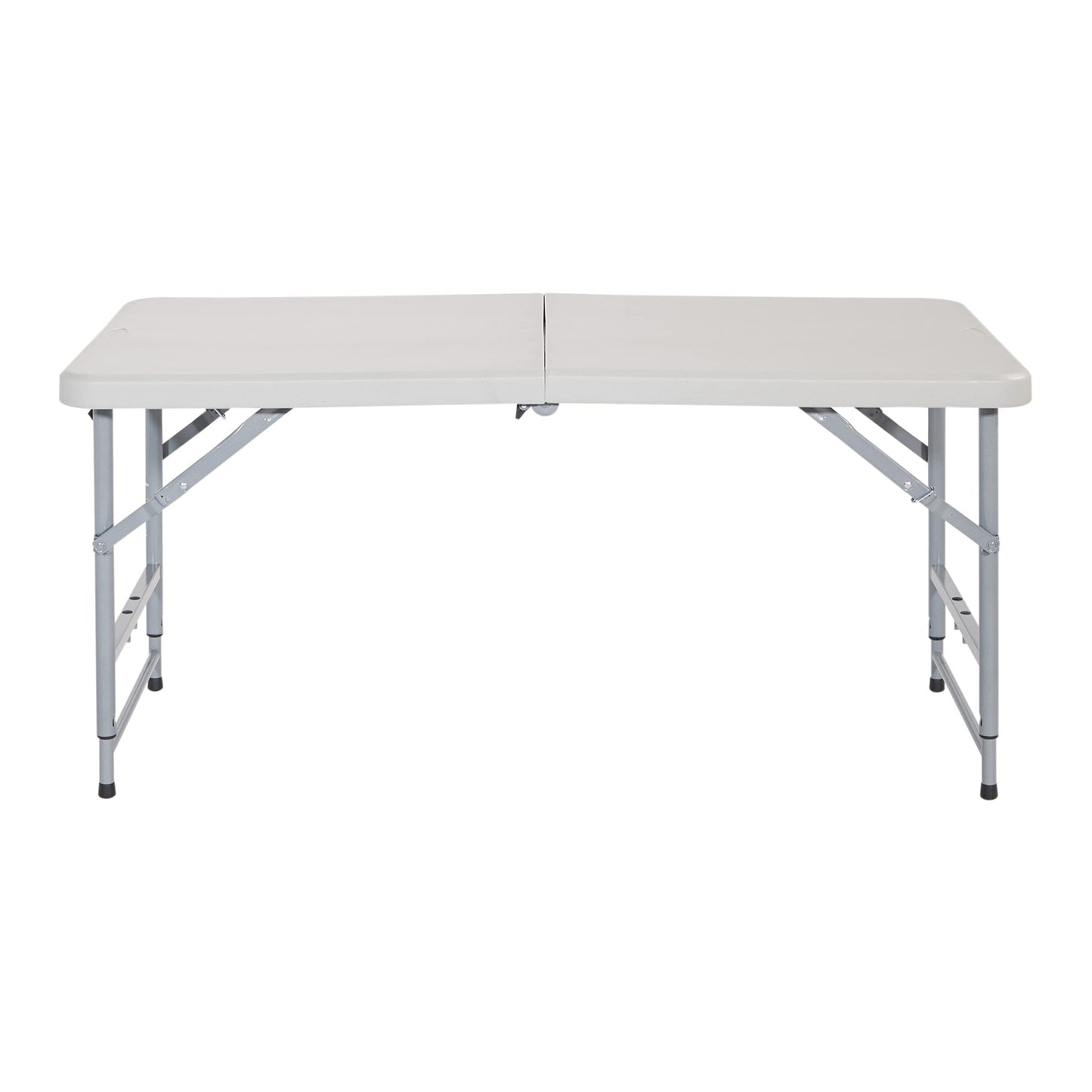 Office Star Products 4-Foot Height-Adjustable Folding Resin Table Light Gray