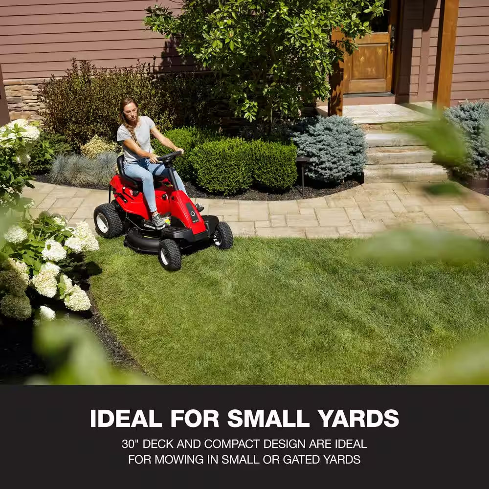 30-Inch Gas Rear Engine Riding Lawn Mower with 10.5 HP Engine, 6-Speed Manual Drive