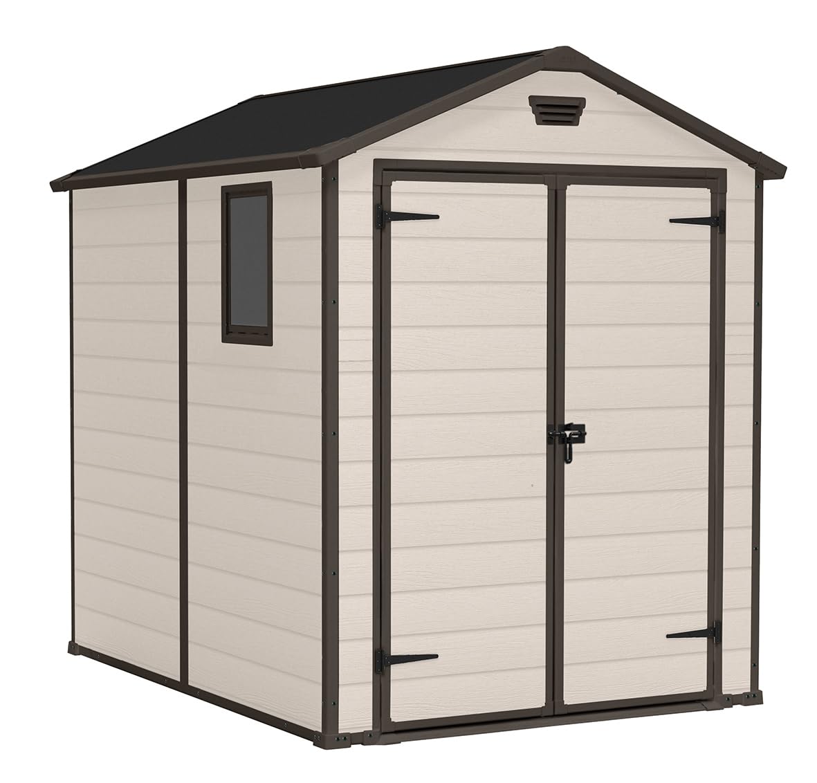 6 x 5 ft Outdoor Garden Storage Shed with Double Doors, Window & Heavy-Duty Floor Panel