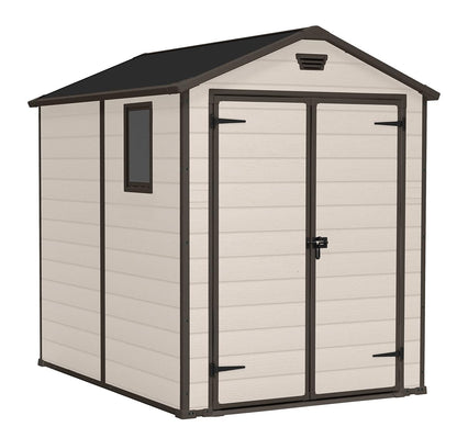 6 x 5 ft Outdoor Garden Storage Shed with Double Doors, Window & Heavy-Duty Floor Panel