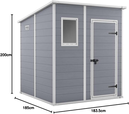 6 x 6 ft Outdoor Garden Storage Shed with Single Door, Window & Heavy-Duty Floor Panel