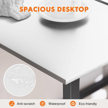 Sweetcrispy 32 Inch Small Computer Desk Home Office White Black
