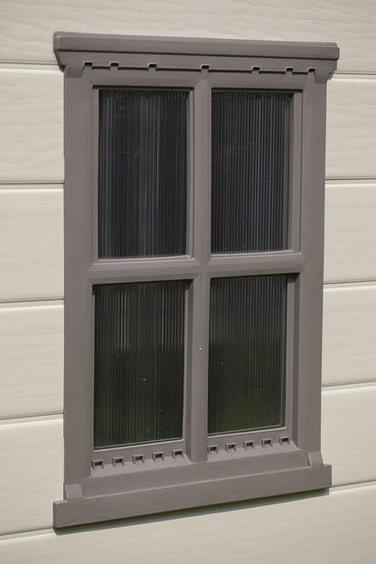 8 x 6 ft Outdoor Garden Storage Shed with Double Doors, Skylight, Window & Heavy-Duty Floor Panel
