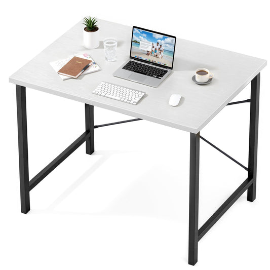 Sweetcrispy 32 Inch Small Computer Desk Home Office White Black