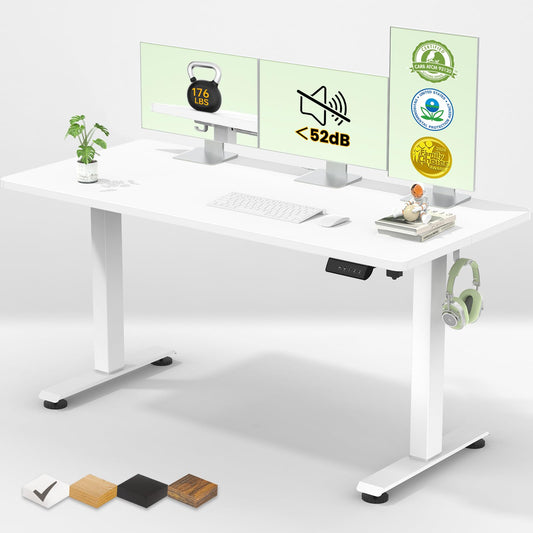 Veken 55 Inch Electric Standing Desk White