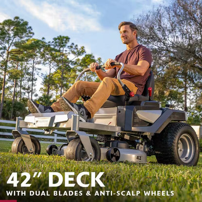 42-Inch Zero Turn Gas Lawn Mower with 19 HP Engine & Dual Hydrostatic Drive