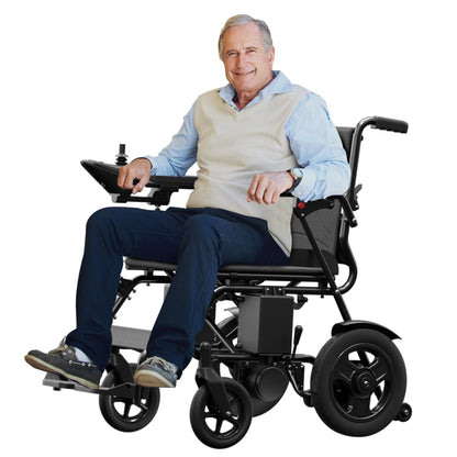 Ultra Lightweight Foldable Electric Wheelchair - 18+ Mile Range, Carbon Fiber & Aluminum Frame, Portable All-Terrain Power Chair