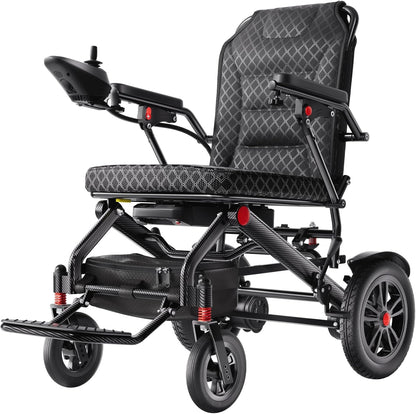 Lightweight Foldable Electric Wheelchair for Adults, 15.5 Mile Range, Dual 250W Motors, Removable 15Ah Battery