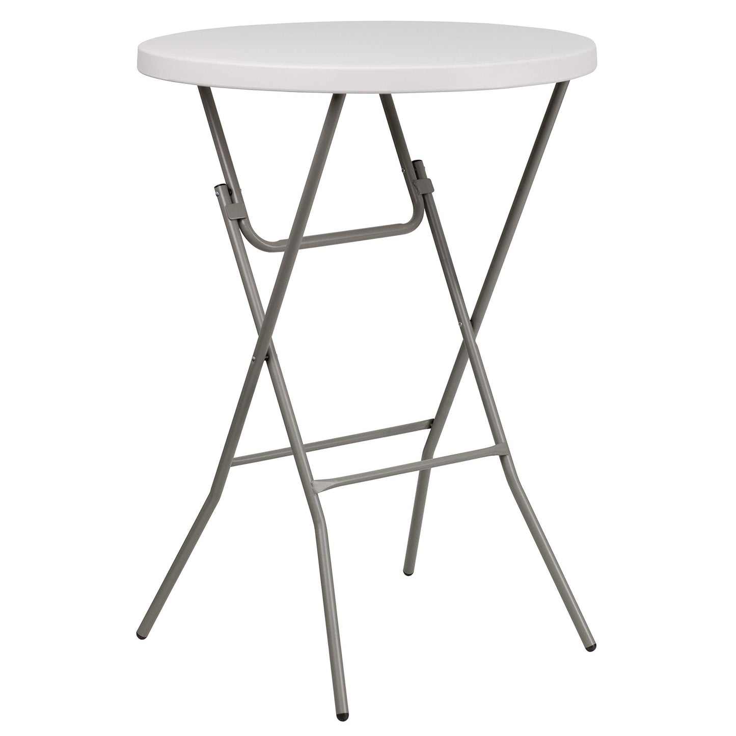 Flash Furniture Kathryn 31.5 Inch Round Folding Bar Height Table Granite White