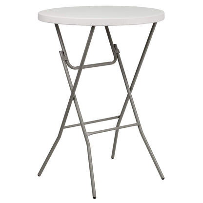 Flash Furniture Kathryn 31.5 Inch Round Folding Bar Height Table Granite White