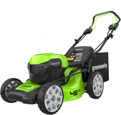 48V Cordless Self-Propelled Lawn Mower with 46cm Cutting Width, 55L Grass Bag, 2 x 4Ah Batteries