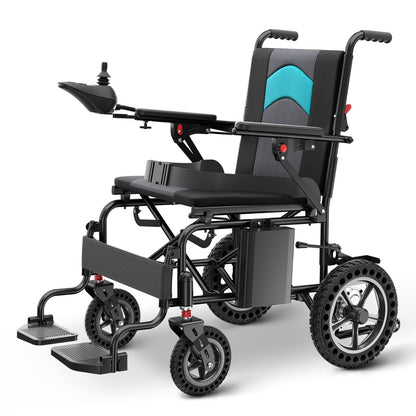Ultra Lightweight Foldable Electric Wheelchair - 18+ Mile Range, Carbon Fiber & Aluminum Frame, Portable All-Terrain Power Chair