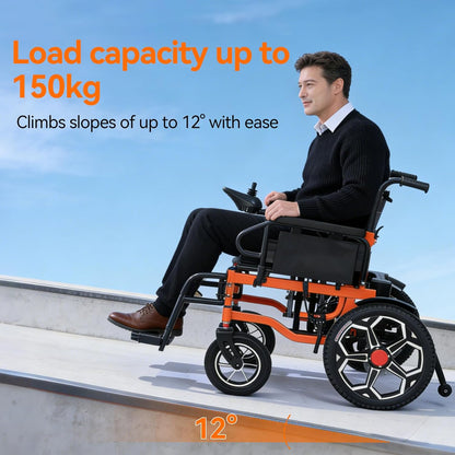 Foldable Electric Wheelchair for Adults, 500W Motor, 20Ah Lithium Battery, 30km Range, Wide Seat, All-Terrain Mobility Chair