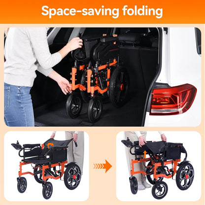 Foldable Electric Wheelchair for Adults, 500W Motor, 20Ah Lithium Battery, 30km Range, Wide Seat, All-Terrain Mobility Chair