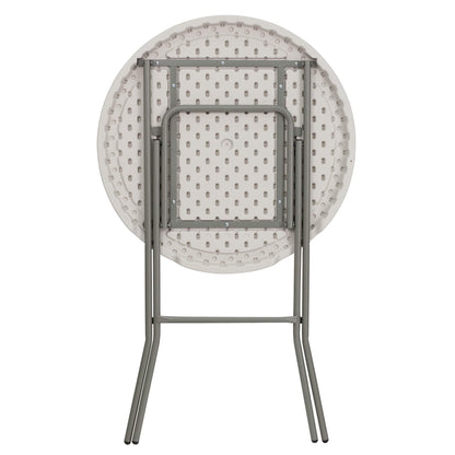 Flash Furniture Kathryn 31.5 Inch Round Folding Bar Height Table Granite White