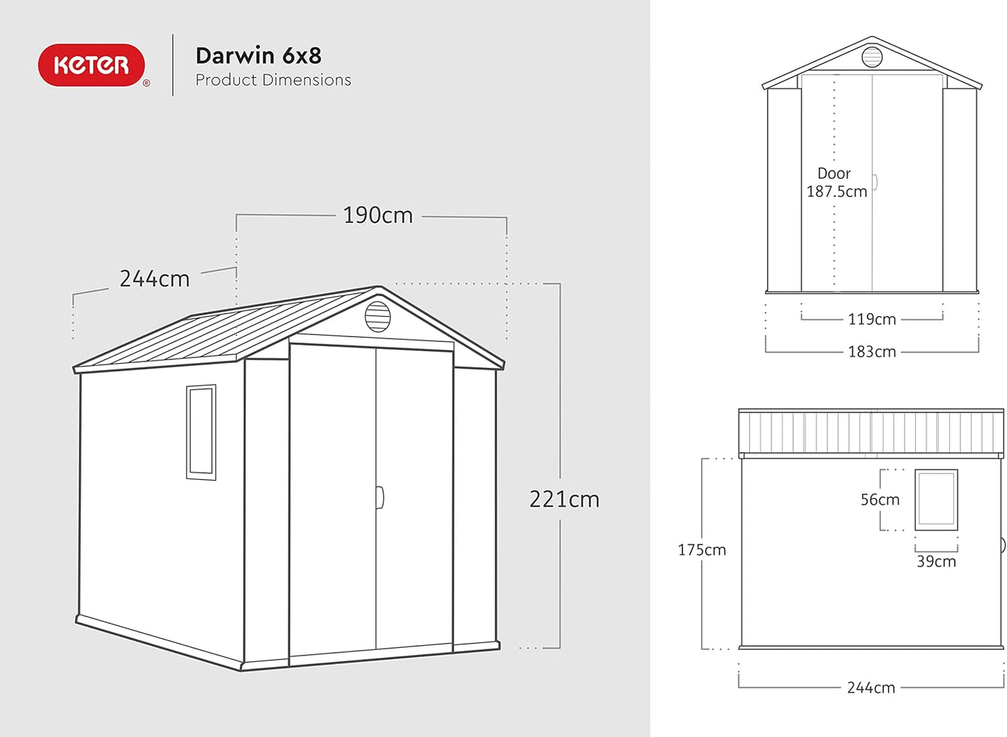 6 x 8 ft Outdoor Garden Storage Shed with Double Doors, Window & Heavy-Duty Floor Panel