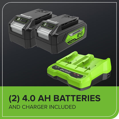 48V Cordless Self-Propelled Lawn Mower with 46cm Cutting Width, 55L Grass Bag, 2 x 4Ah Batteries