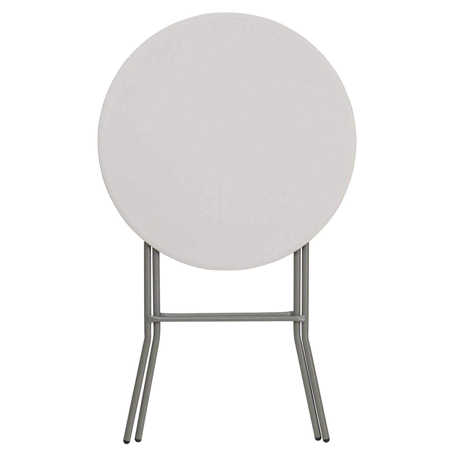Flash Furniture Kathryn 31.5 Inch Round Folding Bar Height Table Granite White