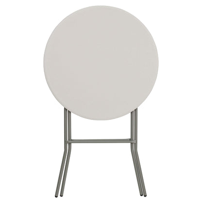 Flash Furniture Kathryn 31.5 Inch Round Folding Bar Height Table Granite White