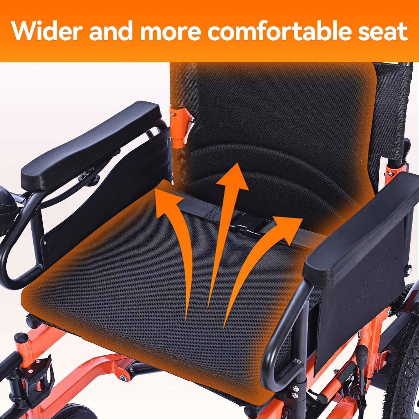 Foldable Electric Wheelchair for Adults, 500W Motor, 20Ah Lithium Battery, 30km Range, Wide Seat, All-Terrain Mobility Chair