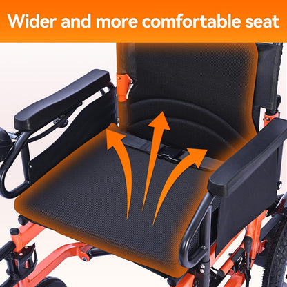 Foldable Electric Wheelchair for Adults, 500W Motor, 20Ah Lithium Battery, 30km Range, Wide Seat, All-Terrain Mobility Chair