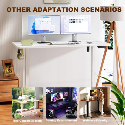 Veken 55 Inch Electric Standing Desk White