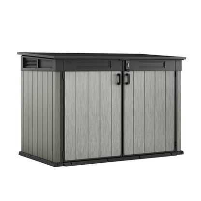 Horizontal Storage Shed with Hydraulic Lid, Double Doors & Lockable Design