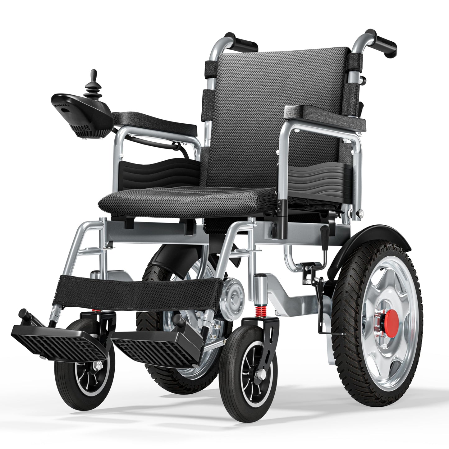 Lightweight Foldable Electric Wheelchair for Adults, 25+ Mile Travel Range, Portable Power Chair, Durable Alloy Frame