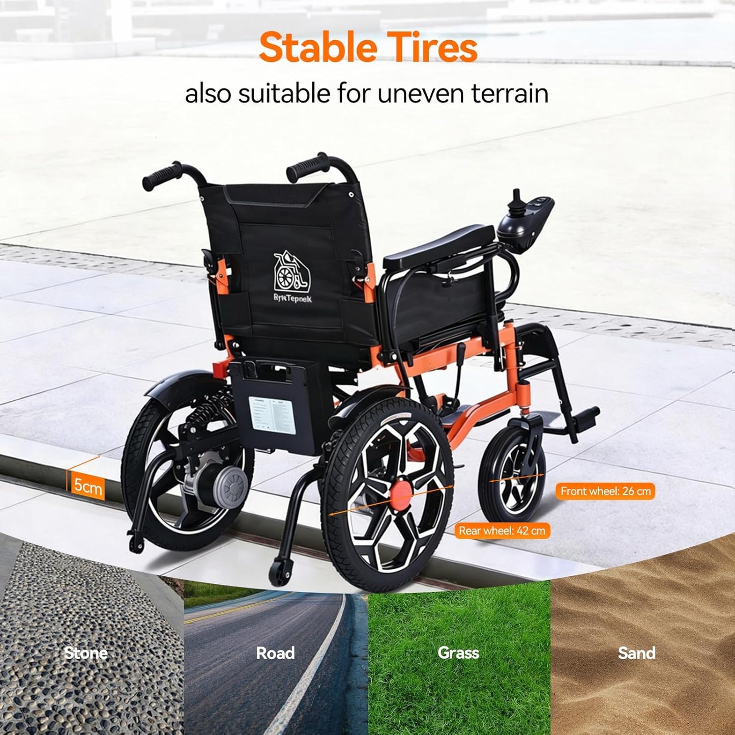 Foldable Electric Wheelchair for Adults, 500W Motor, 20Ah Lithium Battery, 30km Range, Wide Seat, All-Terrain Mobility Chair