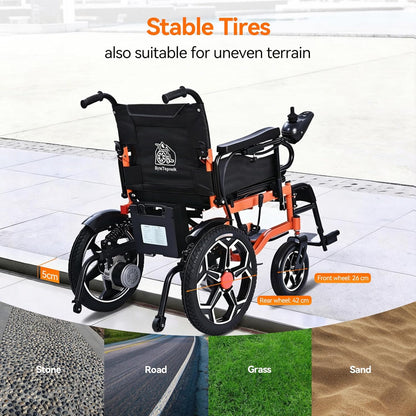 Foldable Electric Wheelchair for Adults, 500W Motor, 20Ah Lithium Battery, 30km Range, Wide Seat, All-Terrain Mobility Chair