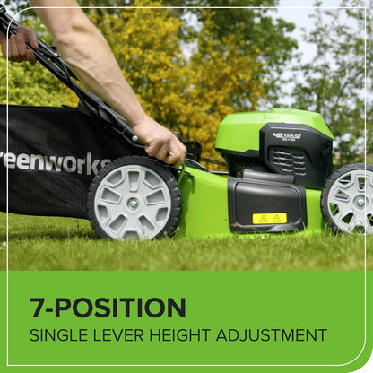 48V Cordless Self-Propelled Lawn Mower with 46cm Cutting Width, 55L Grass Bag, 2 x 4Ah Batteries