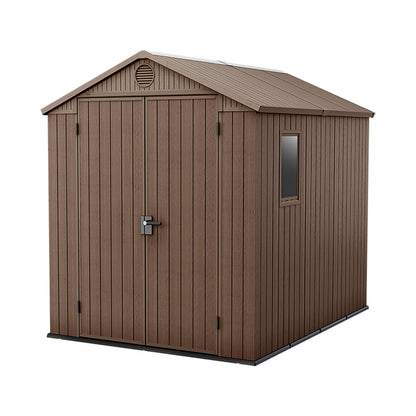 6 x 8 ft Outdoor Garden Storage Shed with Double Doors, Window & Heavy-Duty Floor Panel