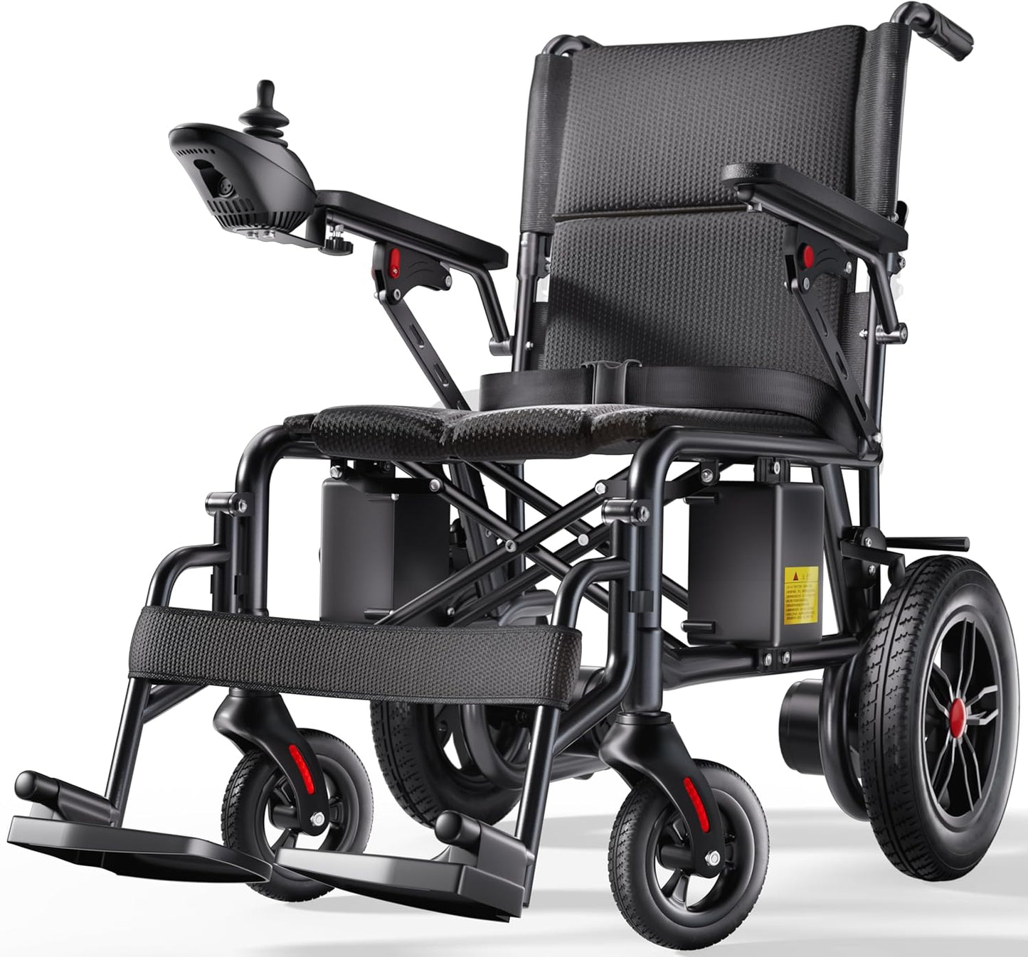 Lightweight Foldable Electric Wheelchair for Adults, 15 Mile Travel Range, Portable Power Chair with Joystick Control