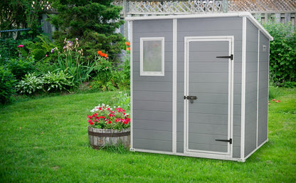 6 x 6 ft Outdoor Garden Storage Shed with Single Door, Window & Heavy-Duty Floor Panel