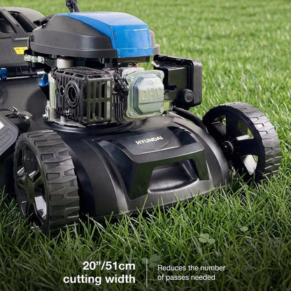 20-Inch Self-Propelled Petrol Lawn Mower with Electric Start, 196cc Engine